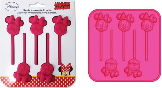 2x moule de cuisson en silicone sucette Minnie Mouse pour chocolat | bol.com