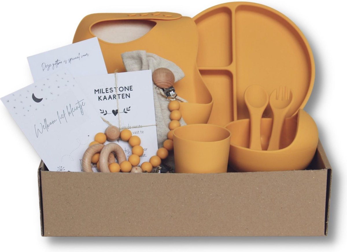 Kids Cultures | Giftbox L | Oker | Kraamcadeau jongen & meisje | Kraammand | Babyshower cadeau | Kies uit 5 unieke kleuren Kids Cultures | Giftbox L | Oker | Kraamcadeau jongen & meisje | Kraammand | Babyshower cadeau | Kies uit 5 unieke kleuren