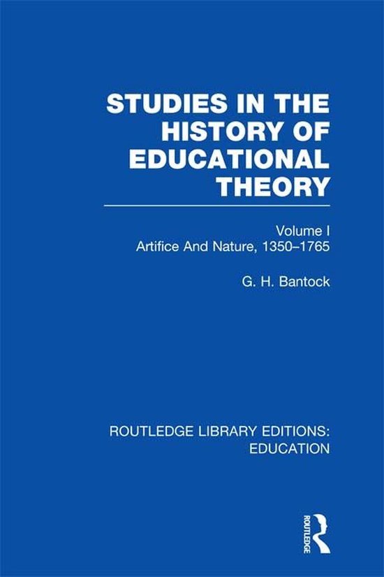 Studies in the History of Educational Theory Vol 1 (Rle Edu  ... - cover