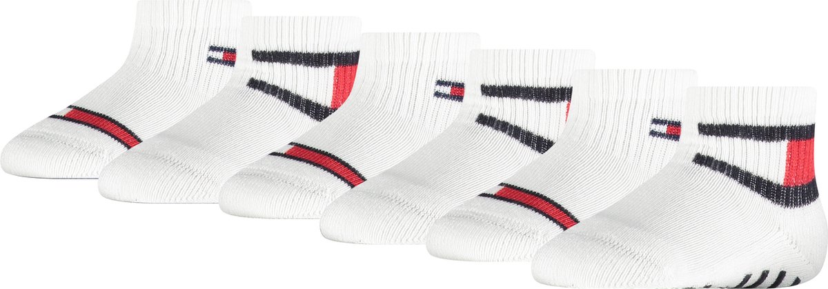 Tommy Hilfiger unisex baby 6P sokken flag wit