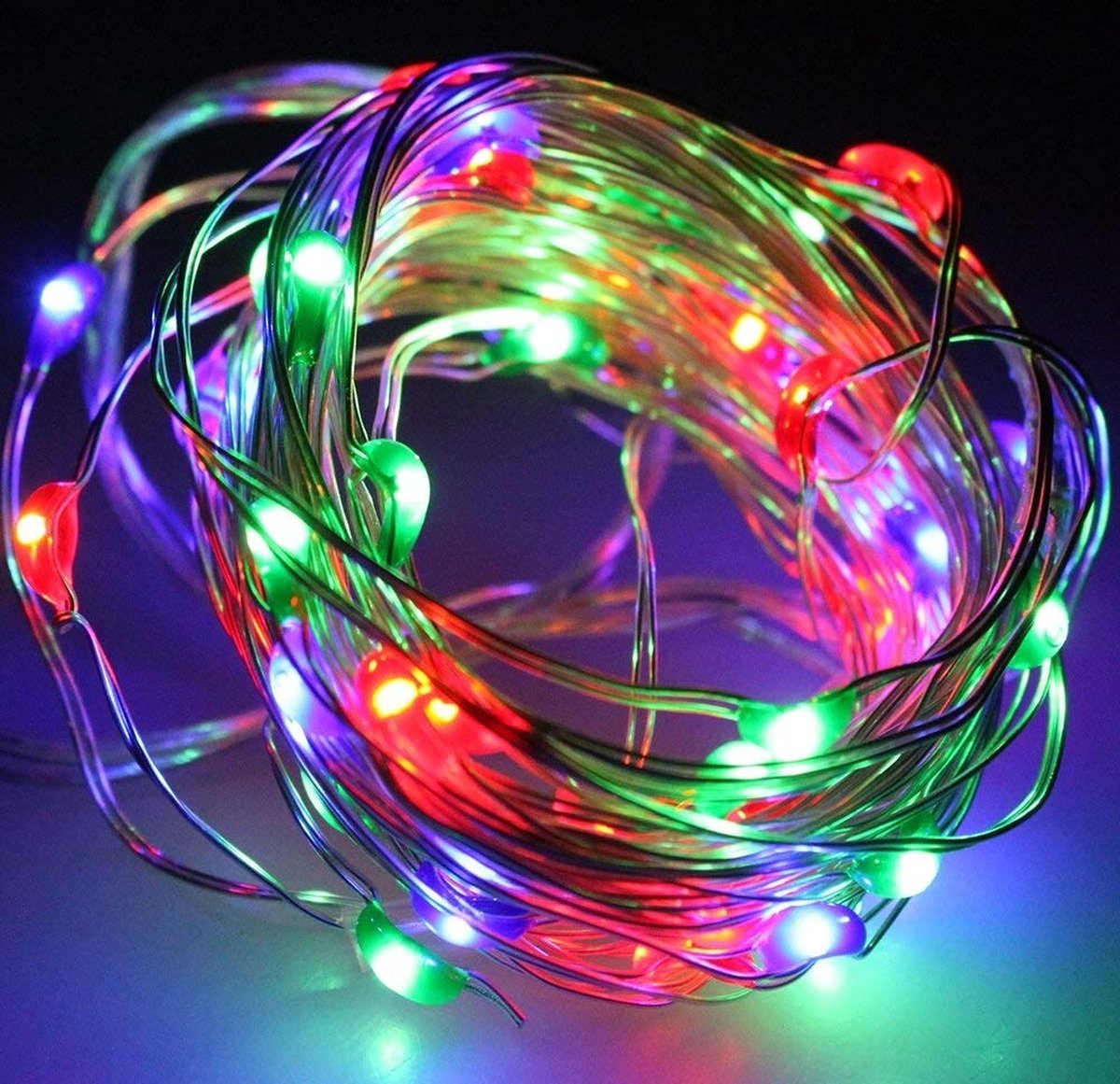 Gekleurde LED Haarlampjes (2 meter 20 LED) • Carnaval • Kerst • Trouwfeest • Warm Wit • Groen • Blauw • Wit • Rood • Roze • Multicolor • Paars