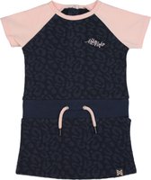 Koko Noko - Jurk - Navy met roze mouwen - Maat 104