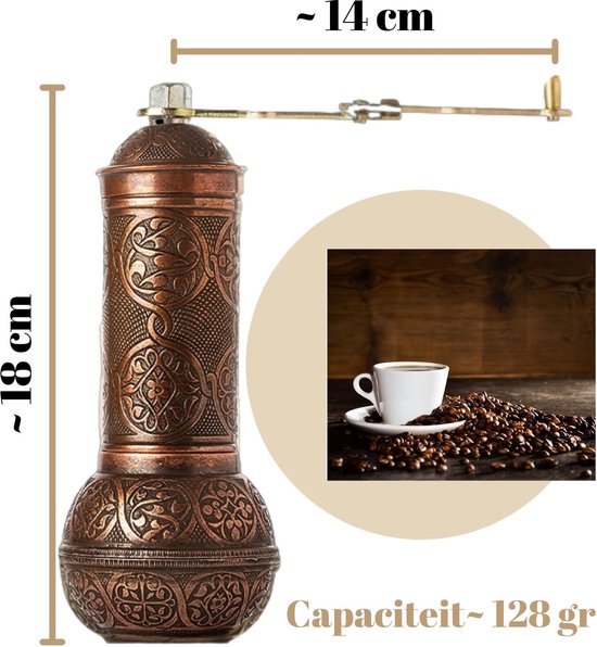 ACAR Vintage Koffiemolen | Handmatige | Instelbare Grofheid | Antiek Koper