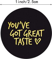 You`ve Got Great Taste stickers 50 stuks! - Sluitstickers - Sluitzegel - Gebak - Koekjes - Sieraden - Small Business - Envelopsticker - Traktatie zakje - Cadeau - Cadeauzakje - Kad