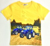 S&C Tractor T-shirt H64 - Geel - New Holland - Maat 98/104