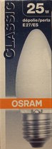 Osram Classic 25W kaars gloeilamp mat E27 200lm 1000h