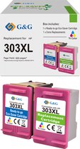 G&G 303 XL Compatibel voor HP 303XL Reman inktcartridges Huismerk (pak van 2) kleuren cartridges.