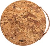 Cork - onderzetter met handvat  - kurk - hittebestendig - 25 cm rond - 1 stuks