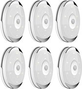 BOTC Kastverlichting LED met bewegingssensor - Nachtlampje - Draadloos - met Bewegingssensor - 6 stuks - Werkt op 3 AAA batterije - Wit