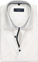 CASA MODA comfort fit overhemd - korte mouw - wit (contrast) - Strijkvrij - Boordmaat: 48