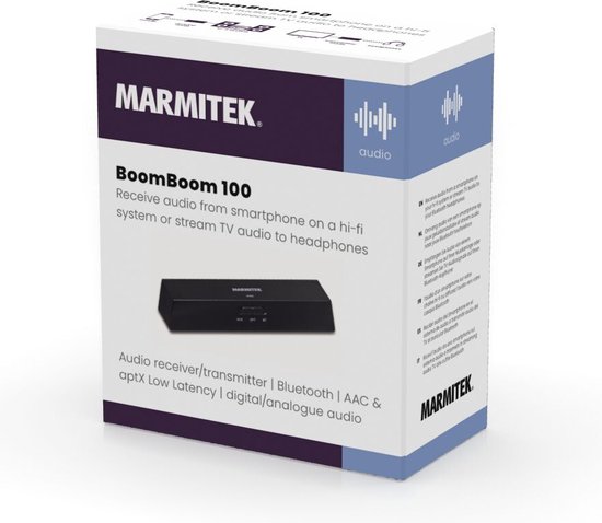 Marmitek BoomBoom 100 Audio receiver & transmitter in één - Bluetooth - AAC, aptX & aptX Low Latency van Marmitek — afbeelding 4