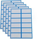 Etiketten Stickers Blanco Kleur Zwart - 60 Etiketten - Labels - 100 × 47mm - Met schrijfvlak - Zonder lijmresten - Geschikt voor school/kantoor/verhuizen