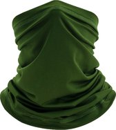 Nekwarmer - Sjaal - Bandana | Donker Groen/One Size - voor Wintersport