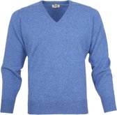 William Lockie - Pullover Lamswol V Clyde Blue - Heren - Maat XXL - Regular-fit