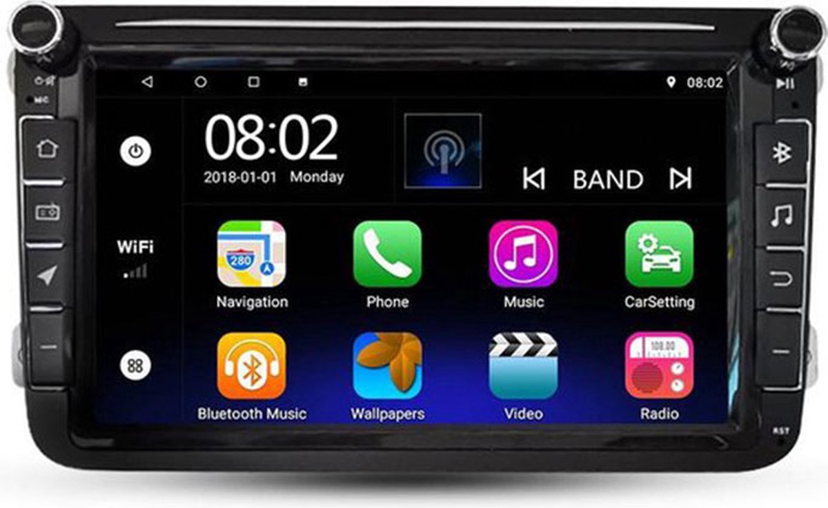 Android 10.0 - 8 inc Scherm - 4K ready - Car Video voor VW CC Universal Golf / Polo / Tiguan / Passat / B7 / B6 / SEAT / Leon WIFI GPS BT WIFI Radio SWC
