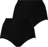 Cotonella Dames Tailleslip Maxi Zwart 2-stuks - Maat  XL