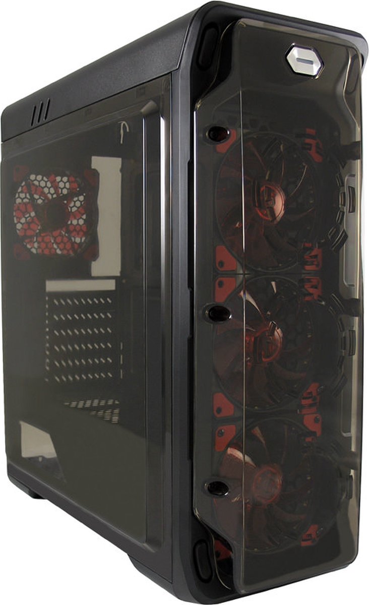 GAME HERO Mellon Gaming PC Behuizing Zijpaneel Van Acryl Glas RGB – Snelheidsregelaar Voor Fans - 4 x 120 mm Case Fan
