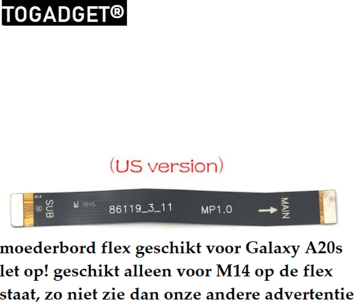 Samsung Galaxy A20s Moederbord Connector Flex Kabel - M14