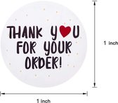 Thank you for your order stickers 2,5cm - 50 STUKS! - Sluitzegel - Bedankje - Envelop - Bedankt - Online Webshop - Small Business - Traktatie zakje - Cadeau - Gift - Cadeauzakje -T