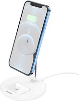 2 in 1 Draadloze Oplader Geschikt voor magnetische ring iPhone 13, iPhone 12 en AirPods - 15W - Wit