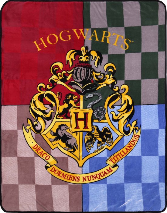 Kleurrijke sprei / deken 120x150 cm Zweinstein Harry Potter