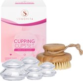 Sonovita Cupping Set – Cupping – Cellulite Cups – Cupping Cups – Massage Cups – Facial Cupping – Anti Cellulite – 4 stuks – Inclusief Dry Brush & Cellulite E-book