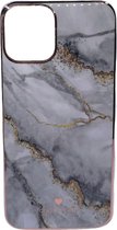 iPhone 12 Pro Max marmer design hoesje - 4 verschillende kleuren - Wit/Goud - Paars - Groen - Blauw - Design - Patroon - Telehoesje - Goedkoop - Stevig - Leuk - Marble phone case - Phone case