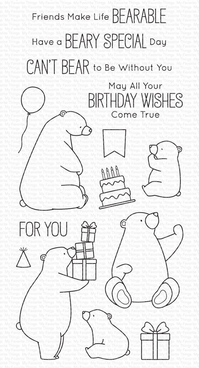 Birthday Bears Clear Stamps (BB-129)