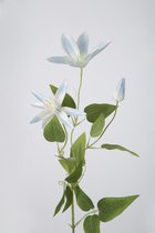 Kunstbloem - Clematis - topkwaliteit decoratie - 2 stuks - zijden bloem - Blauw - 69 cm hoog