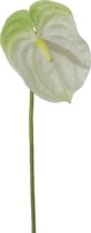 Kunstbloem - Anthurium - topkwaliteit decoratie - 2 stuks - zijden bloem - Wit - 77 cm hoog