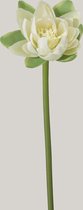 Kunstbloem - Waterlelie - topkwaliteit decoratie - 2 stuks - zijden bloem - Wit - 85 cm hoog