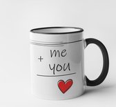 Mok voor Valentijn | ME + You | Cadeau voor hem en haar | beker met bedrukking | grappige kadoos