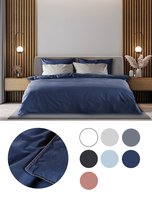 Seashell Stonewashed - Dekbedovertrek - percaline katoen - 2-persoons 200x200/240cm - blauw