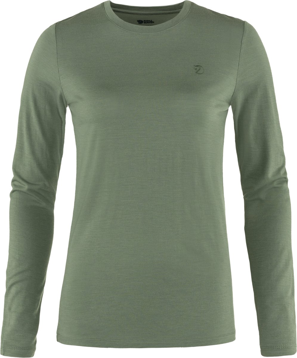 Fjallraven Abisko Wool LS Women Outdoorshirt Dames Lange Mouwen Patina Groen
