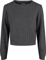Pieces Trui Pcviana Ls O-neck Knit 17124083 Dark Grey Melange Dames - Maat M