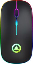 Garpex® Draadloze Oplaadbare Stille Muis met USB-ontvanger en LED-verlichting - Draadloos - Game – Zwart