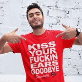 DJFS Charly Lownoise & Mental Theo T-shirt, rood, Kiss Your Fuckin Ears Goodbye