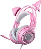SOMiC G951S Pink Gaming headset - Cat ear headphones - Kitty headset - Playstation, PC & Switch