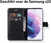 Samsung galaxy s22 boek case zwart wallet met pas houder