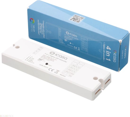 icasa 4 in 1 Zigbee 3.0 LED controller | Dimmer | 12-24V |Dim, CCT, RGB, RGBW, RGBWW | Compatible met Zigbee 3.0 Gateway