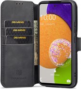 DG Ming Samsung Galaxy A53 Hoesje Retro Wallet Book Case Zwart