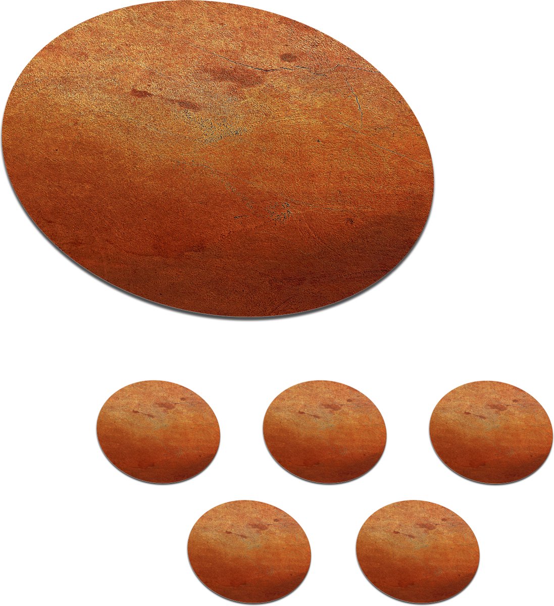 Onderzetters voor glazen - Rond - Brons - IJzer - Roest - 10x10 cm - Glasonderzetters - 6 stuks