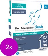 Flea Free Spot-On Combo Hond 2-10 Kg 4 pip - Anti vlooien en tekenmiddel - 2 x Small 2-10 Kg