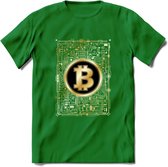 BTC Chip - Crypto T-Shirt Kleding Cadeau | Dames / Heren / Unisex | Bitcoin / Ethereum shirt | Grappig Verjaardag kado | BTC Tshirt Met Print | - Donker Groen - L