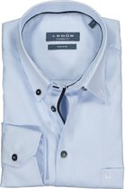 Ledub modern fit overhemd - lichtblauw met wit gestreept (contrast) - Strijkvrij - Boordmaat: 43