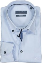 Ledub modern fit overhemd - lichtblauw met wit gestreept (contrast) - Strijkvrij - Boordmaat: 39