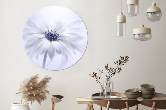 WallCircle - Cercle mural ⌀ 150 - Bloem - Abstrait - Wit - Tableaux ronds salon - Assiette murale ronde - Décoration murale cercle - Décoration chambre intérieur - Décoration murale cercle mural - Accessoires de maison