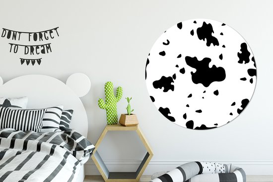 Une illustration d'un motif de vaches Assiette en plastique cercle mural ⌀ 120 cm - impression photo sur cercle mural / cercle vivant (décoration murale) XXL / Groot format!