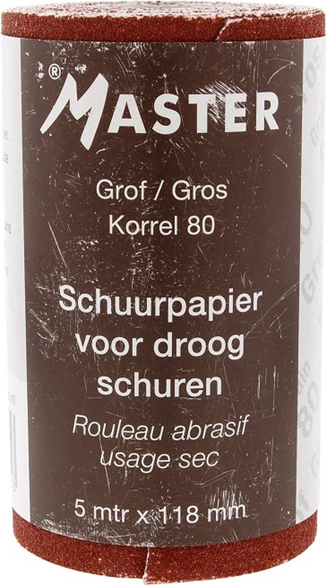 Master Schuurrol Droog Korrel 80 118mm x 5mtr