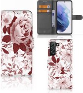 Bookcase Geschikt voor Samsung Galaxy S22 Plus GSM Hoesje Watercolor Flowers